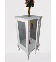 Gümüşlük vitrin 18491 ST KARE Model 98 cm Parlak Beyaz Boya Kayın Aslan Ayk 2Raf