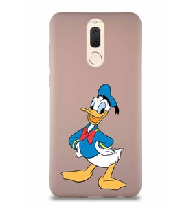 Huawei Mate 10 Lite Soft Premier Kapak Donald Duck-C Tasarımlı Silikon Kılıf - Pudra (Şeffaf)