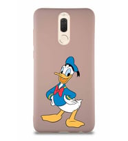 Huawei Mate 10 Lite Soft Premier Kapak Donald Duck-C Tasarımlı Silikon Kılıf - Pudra (Şeffaf)