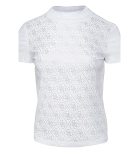 Guess Mock Kadın Beyaz Slim Fit T-Shirt W4BI26J1314-G011