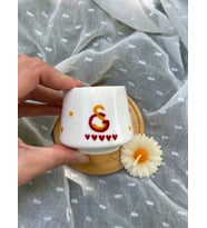 El yapımı kahve fincanı, Galatasaray logolu kahve fincan hediyelik fincan (Sarı-Kırmızı)