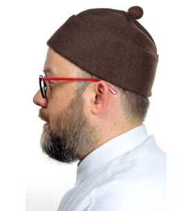 Keçe Yün Takke - Koyu Kahverengi (Karışık)