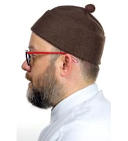 Keçe Yün Takke - Koyu Kahverengi (Karışık)