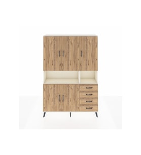Arges Gardrop 7 Raflı 4 Çekmeceli 5 Kapaklı 132x30x195 Aytaşı-Çam