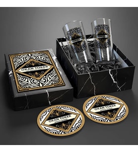 İsimli Rakı Bardağı Hediye Seti Özel Kutulu