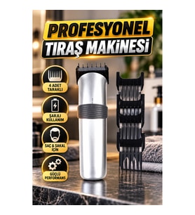 Yeni Nesil Profesyonel Şarjlı Saç Sakal Tıraş Makinesi Ayarlanabilir 4 Taraklı