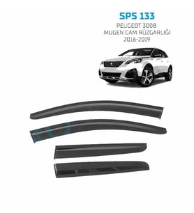 Peugeot 3008 Mugen Cam Rüzgarlığı 2016-2019 arası 4'lü Sunplex (Beyaz)