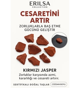 Sertifikalı Ham Cüzdan Boy Kırmızı Jasper Taşı Kütle - El Taşı - Güç, Dayanıklılık ve Günlük Koruma