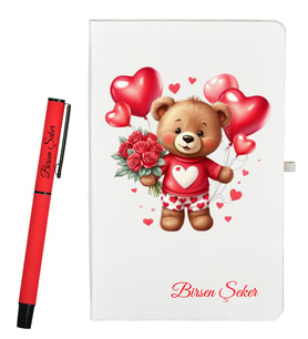 Kişiye Özel Sevgiliye Hediye Defter ve Roller Kalem Seti