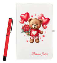 Kişiye Özel Sevgiliye Hediye Defter ve Roller Kalem Seti