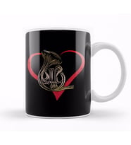Instrumentalist Musician Hornist French Horn Heart Music Loves Gift Kupa Bardak Porselen
