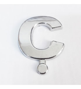 Cemax Ç Harfi 3,75 cm Krom Yapışkanlı