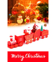 Yılbaşı Süsü Dekoratif Ahşap Noel Treni - Dekoratif ve Hediyelik  20 cm (Kırmızı)