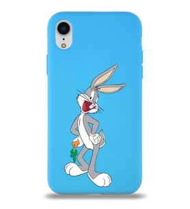 Apple iPhone XR Uyumlu Lansman Kılıf Bugs Bunny Tasarımlı Altı Kapalı İçi Kadife Kaplı  Kapak (Şeffaf)