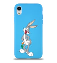 Apple iPhone XR Uyumlu Lansman Kılıf Bugs Bunny Tasarımlı Altı Kapalı İçi Kadife Kaplı  Kapak (Şeffaf)