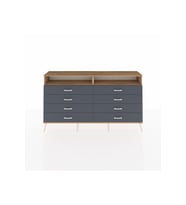 Arges Konsol 2 Raflı 8 Çekmeceli  176x30x99 Çam-Çam/Antrasit