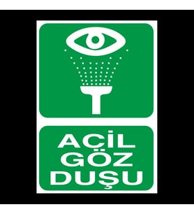 Acil Göz Duşu Uyarı Levhası 30x40cm (Karışık)