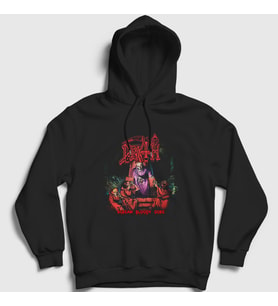 Presmono Unisex Siyah Gore Death Kapüşonlu Sweatshirt 138010tt