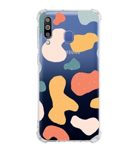 Samsung Galaxy M30  Köşe Korumalı Antişok Kapak Grunge Tasarımlı Şeffaf Silikon Kılıf