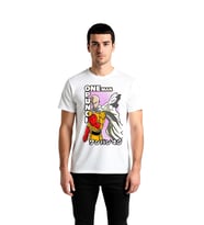 Anime Süper Kahraman Gücü Baskılı Erkek Tişört