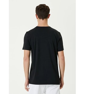 ERKEK Düz Tişört Bisiklet Yaka Regular Fit Yazlık Kısa kol T-Shirt - Siyah