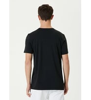 ERKEK Düz Tişört Bisiklet Yaka Regular Fit Yazlık Kısa kol T-Shirt - Siyah