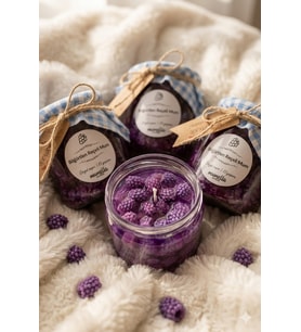 Bögürtlen Reçeli Mum - Mumelia Candles Doğal Soya Cam Kavanoz Tasarım Mum