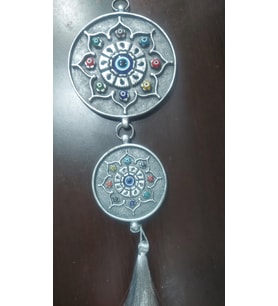 Home Dekoratif 2'li Nazarlık Duvar Süsü 15x43cm 1 Adet Gümüş