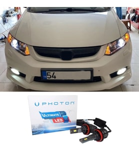 Honda Civic FB7 Led Xenon Sis Far Ampulü H11 Ultimate 9500 Lumens Yeni Seri Beyaz 2012-2016