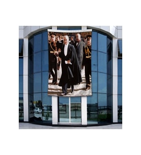 Üniformalı Kalpaklı Gazi Mustafa Kemal Atatürk Poster Bayrak Raşel Kumal 4x6 metre ATA21