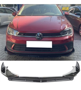 Vw Polo Mk6.5 Ön Lip Parlak Siyah 3 Prç Brabus Kırılmaya Dayanıklı ABS