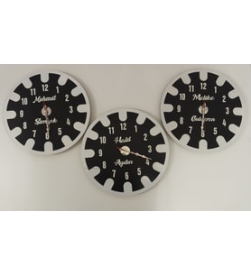 SALON-ODA-İŞ YERİ için DUVAR SAATİ 6mm mdf siyah-beyaz ÇOK ŞIK TASARIM