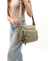 Çapraz Askılı Ultra Hafif Çok Cepli Bayan Omuz Çantası Vizon (Model: 571-6D)