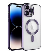 Apple iPhone 11 PRO Kılıf Kamera Lens Korumalı Renkli Magsafe Şeffaf Silikon (Mor)