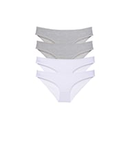 4 adet Süper Eko Set Likralı Kadın Slip Külot Gri Beyaz