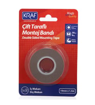 Kraf Çift Taraflı Montaj Bantı Extra Güçlü Dış Mekan 19 mm x 1,5 mt 