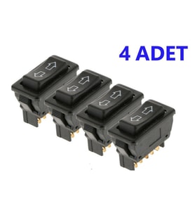 Üniversal Ok İşaretli Cam Düğmesi Anahtarı 4 Adet 5 Pinli