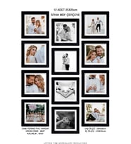 12 adet 25x25 Kare Çerçeve Fotoğraflar Hediye (Siyah)