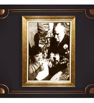 Özel Seri Paspartulu Çerçeveli Atatürk Tablo l630 (Gold)