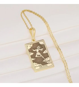 Kişiye Özel The Fool Tarot Kolye 925K Gümüş (Gold)