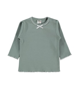 Civil Baby Fiyonklu Düz 6-18 Ay Sweatshirt - Yeşil