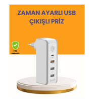 Mey İthalat® Zaman Kontrollü Şarj Cihazı 30W Hızlı Şarj ve Çoklu USB Çıkışı