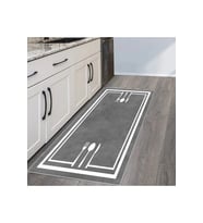 Rovigo Home Dijital Baskı Yıkanabilir Kaymaz Taban Mutfak Halısı RVG2113-SM361 (Gri)