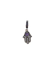 925 Ayar Gümüş Mor Hamsa Charm