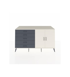 Kronos Konsol 2 Raflı 5 Çekmeceli 2 Kapaklı 176x59x99 Aytaşı-Aytaşı/Antrasit