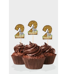 Safari Temalı * 2 (iki) Yaşında Cupcake Süsü '10lu