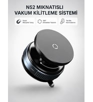 Mıknatıslı Araç Telefon Tutucu Vakum Teknolojili 360° Ayarlanabilir