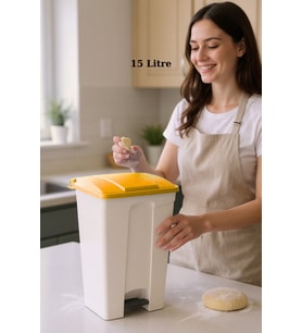 Şık ve kullanışlı 15 Lt Slim Pedallı Çöp Kutusu, iç ve dış mekanlar için