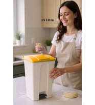 Şık ve kullanışlı 15 Lt Slim Pedallı Çöp Kutusu, iç ve dış mekanlar için