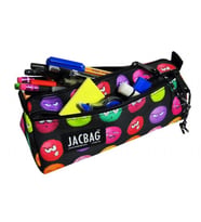 Jacbag Dual Prime İki Bölmeli Üçgen Emoji Çok Renkli Kadın/Kız Çocuk Kalem Çantası